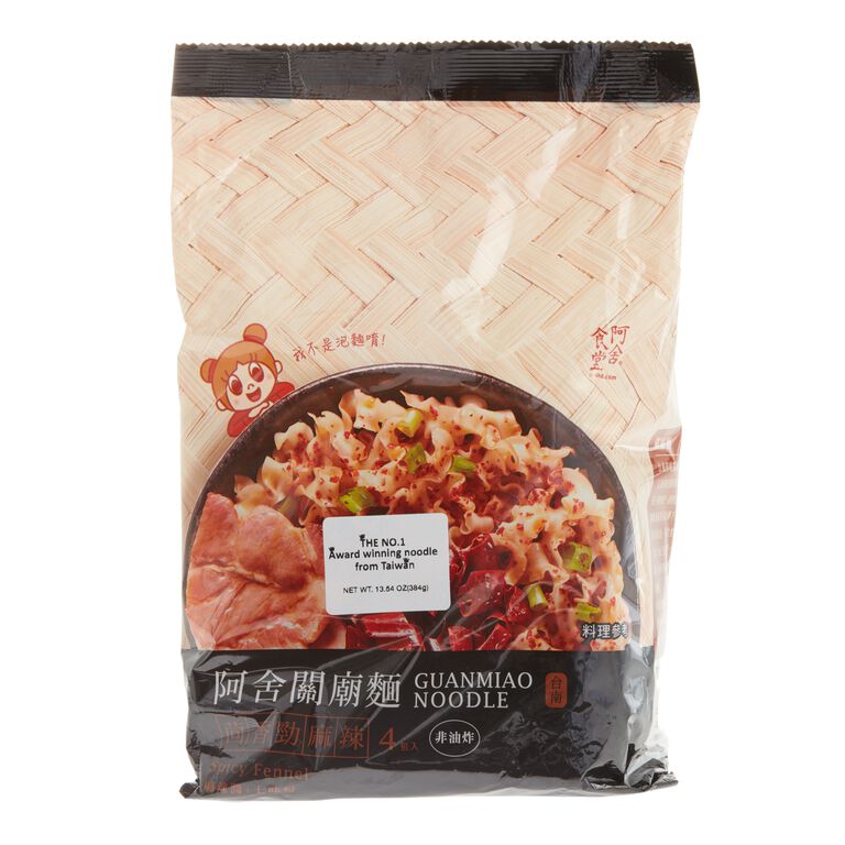 A-Sha Spicy Fennel Guanmiao Noodles 4 Pack image number 1