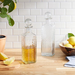 Embossed Blown Glass Decanter Collection