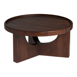 Enzo Round Espresso Wood Tripod Coffee Table