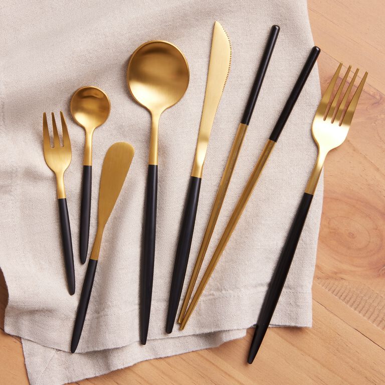 Shay Black And Gold Dinner Knives Set Of 6 image number 2