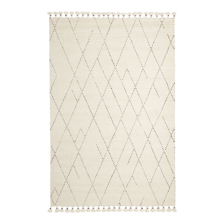 Logan Ivory Moroccan Style Wool Area Rug image number 1