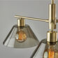 Lune Gray Smoked Glass Dome and Brass 3 Light Chandelier image number 5