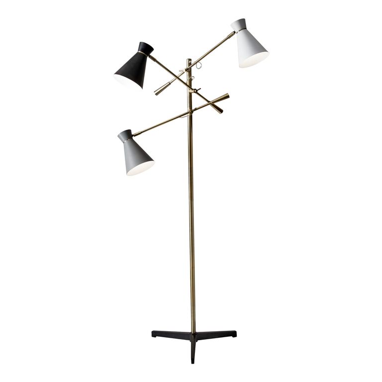 Lyle Black, White And Gray 3 Light Adjustable Floor Lamp image number 1