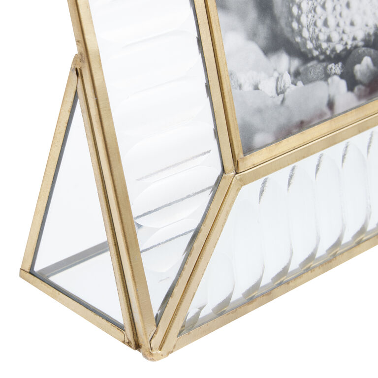 Fluted Glass and Antique Brass Frame image number 3