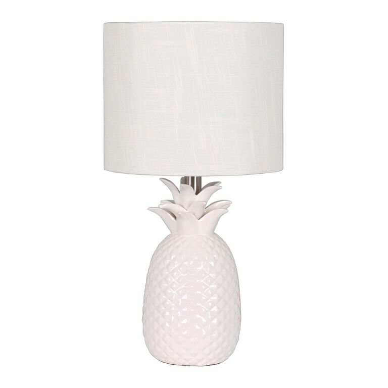 White Ceramic Pineapple Table Lamp image number 1