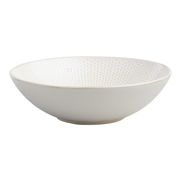 Avery Large White Textured Bowl image number 1