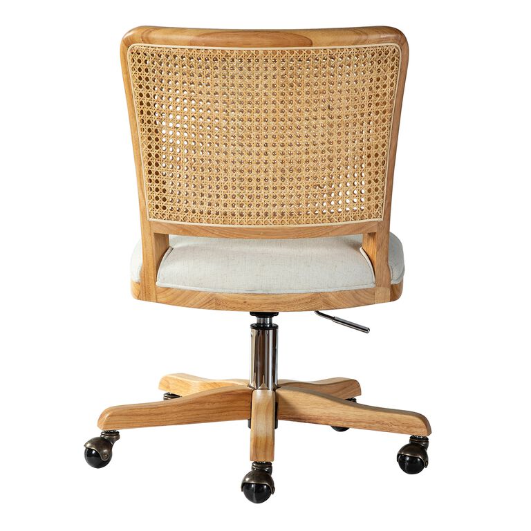 Kent Rattan Back Upholstered Office Chair image number 3