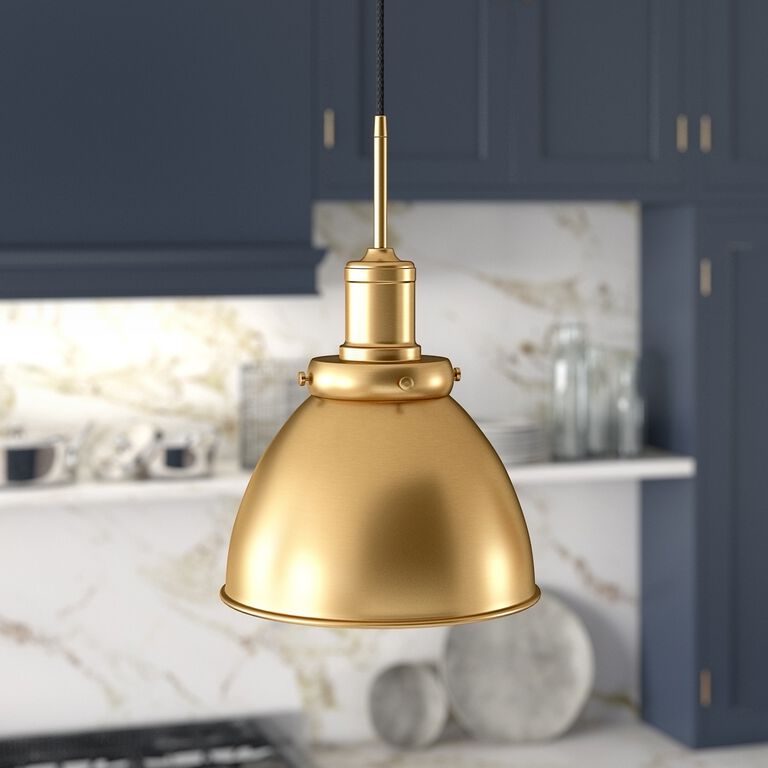 Iris Brass And Metal Dome Pendant Lamp image number 2