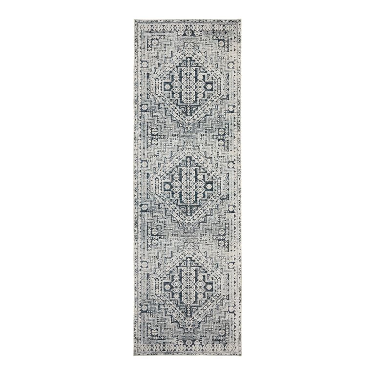 Iman Black and Ivory Persian Style Washable Area Rug image number 3