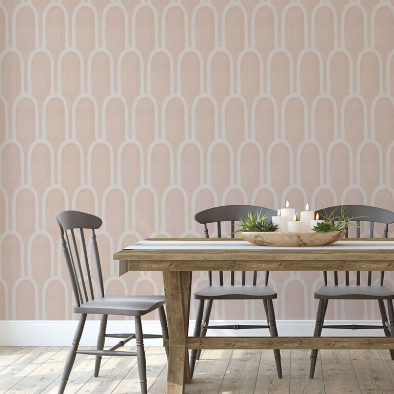 Queen Emma By She She Blush Pink Peel And Stick Wallpaper image number 2