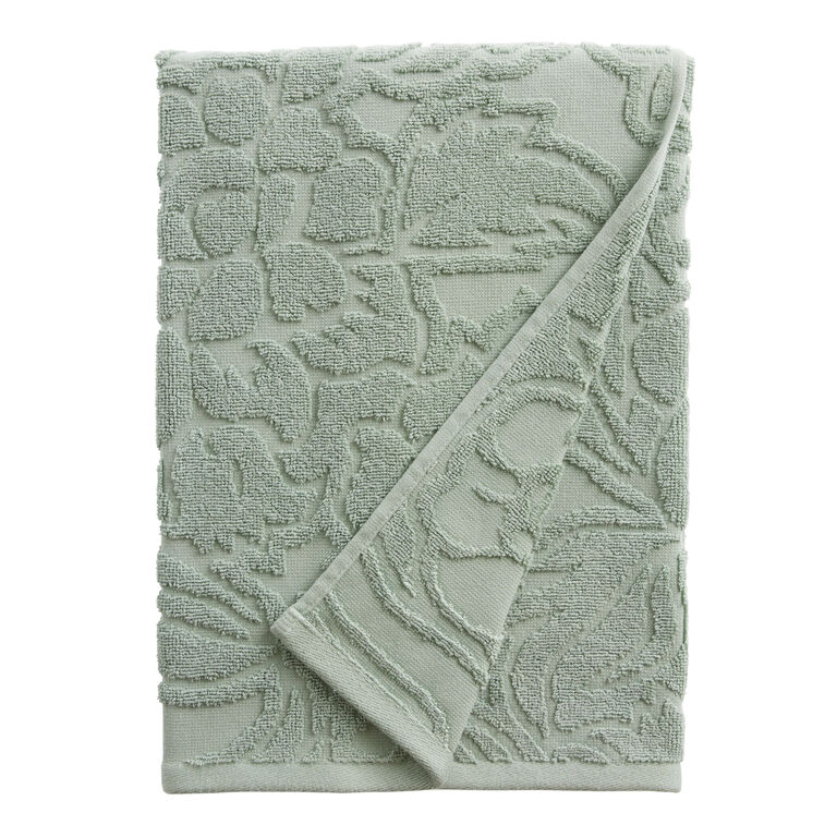 Colette Aqua Sculpted Floral Bath Towel image number 1