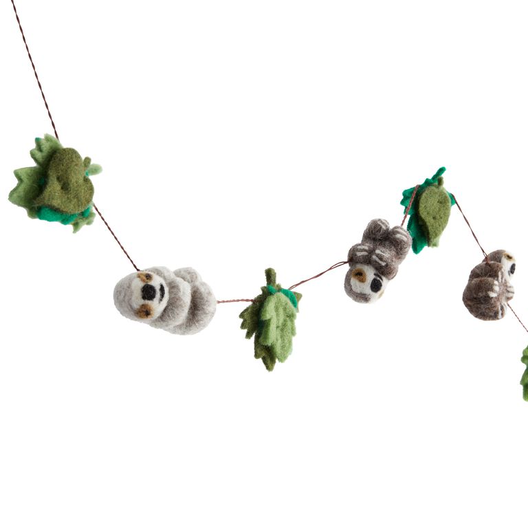 Felted Wool Sloth Garland image number 2