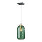Darcie Emerald Green Glass Cylinder and Brass Pendant Lamp image number 0