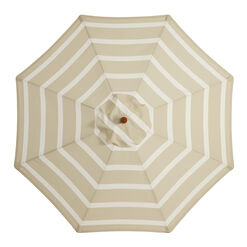 Khaki and White Stripe 9 Ft Replacement Umbrella Canopy