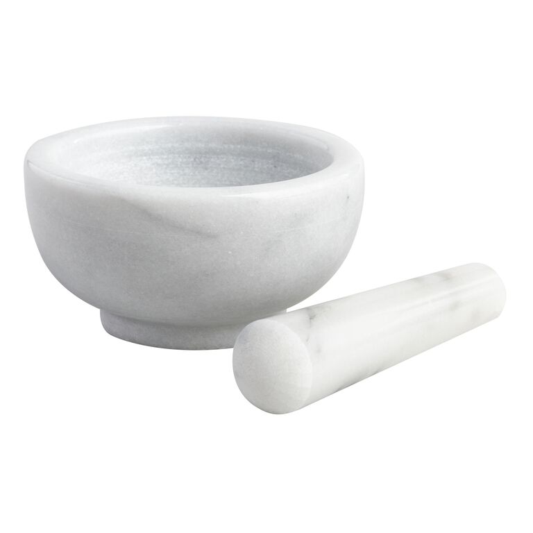 White Marble  Mortar and Pestle image number 2