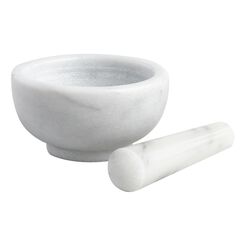 White Marble  Mortar and Pestle