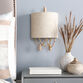 Reid Wood Bead And Linen Wall Sconce image number 1