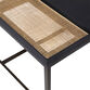 Ladbroke Black Wood And Rattan Coffee Table With Metal Base image number 3