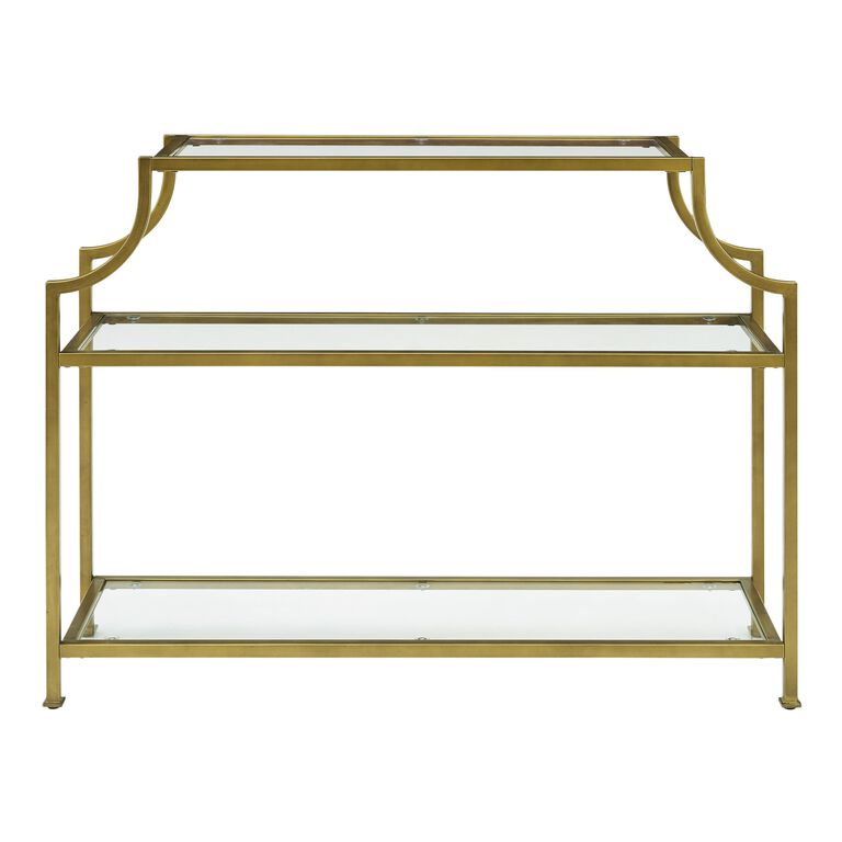 Gold Metal and Glass Milayan Console Table image number 3