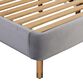 Rexburg Gray Velvet and Natural Cane Platform Bed image number 6