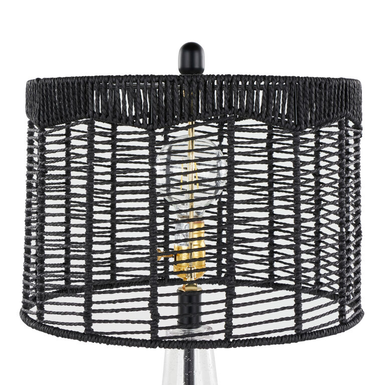 Vincent Clear Glass And Black Rattan Table Lamp 2 Piece Set image number 4