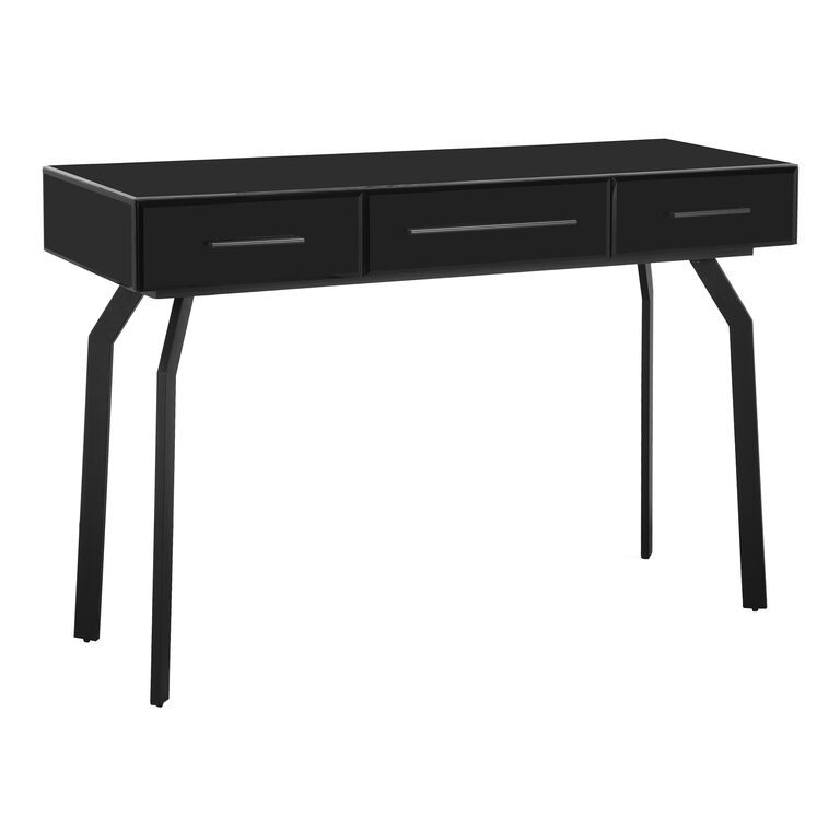 Smith Smoky Black Glass and Iron Console Table with Drawers image number 1