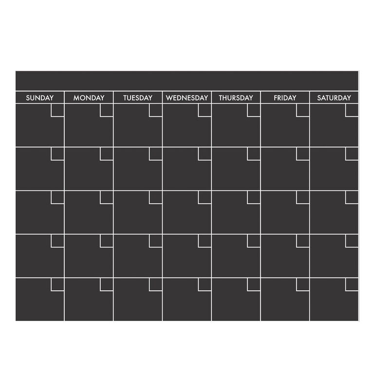 Black Chalkboard Calendar Peel and Stick Wall Decal image number 1