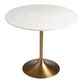 Leilani White Marble Top and Gold Tulip Dining Table image number 0