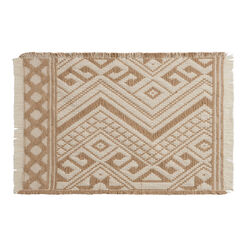 Cream And Tan Zigzag Jacquard Placemat Set of 4