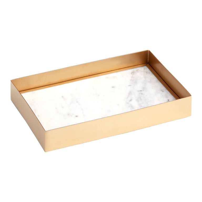 Maxwell Marble And Gold Metal Desk Tray image number 1