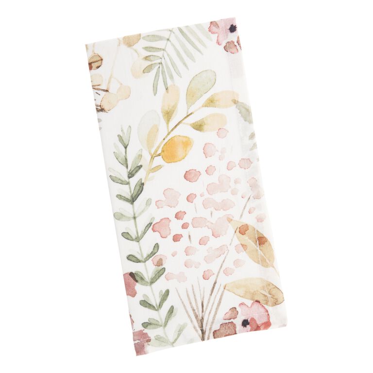 Green and Pink Fall Field Napkins Set of 4 image number 1
