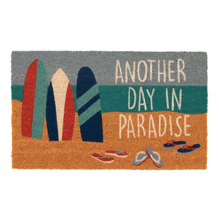 Another Day in Paradise Surfboards Coir Doormat image number 1