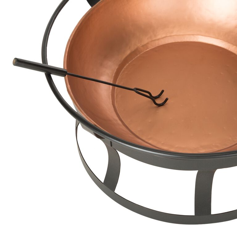 Copper Bowl and Black Steel Fire Pit image number 2