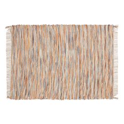 Warm Multicolor Chindi Placemats with Fringe Set of 4