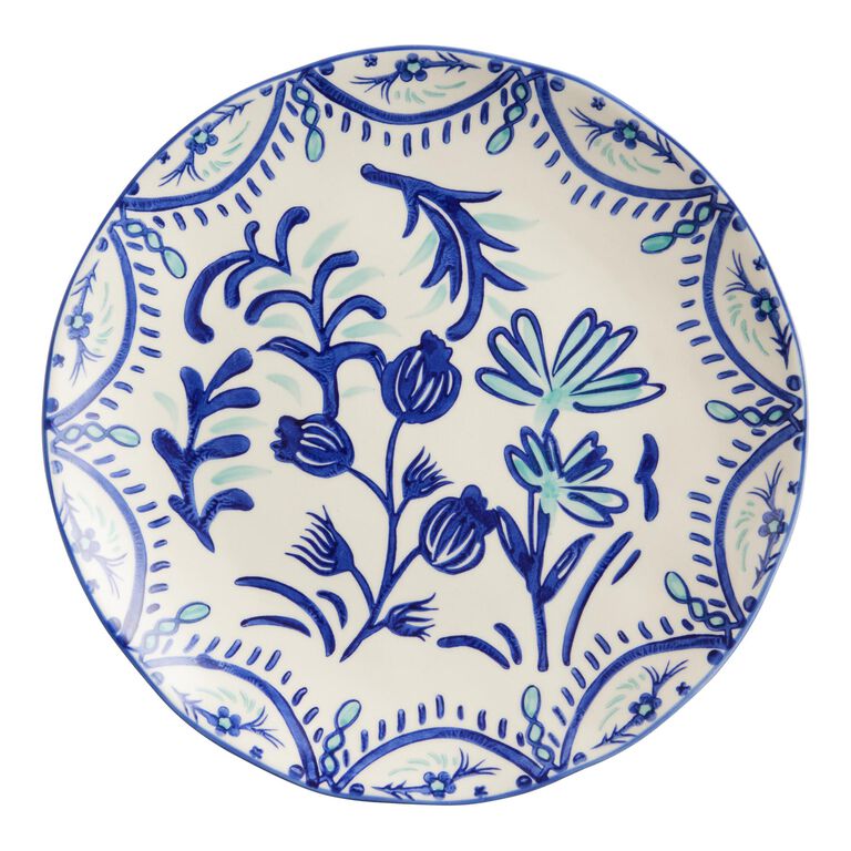 Blue And Aqua Floral Hand Painted Dinnerware Collection image number 4