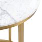 Milan Round White Marble and Metal End Table image number 3