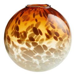 Amber And White Sphere Confetti Glass Vase