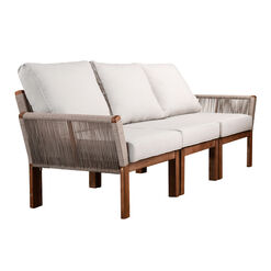 Zurich All Weather Rope and Acacia Wood Outdoor Sofa