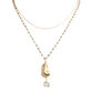 Gold Baroque Pearl Chain Necklaces 2 Pack image number 0