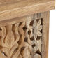 CRAFT Aneesa Natural Hand Carved Wood Floral Coffee Table image number 2