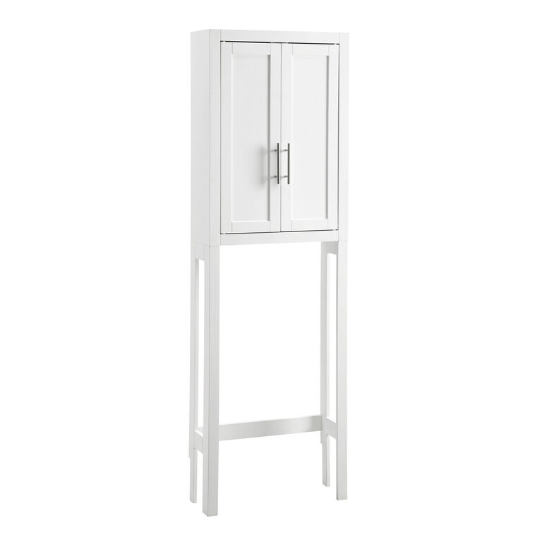 Windport Tall White Bathroom Space Saver Cabinet image number 1