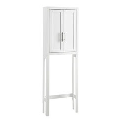 Windport Tall White Bathroom Space Saver Cabinet