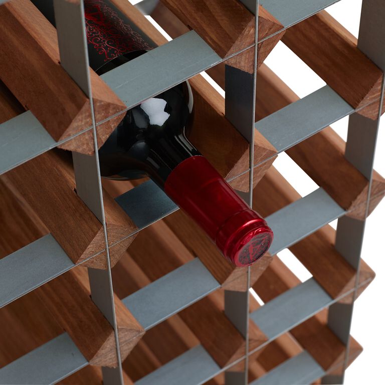 Wood and Metal 28 Bottle Industrial Wine Rack image number 4
