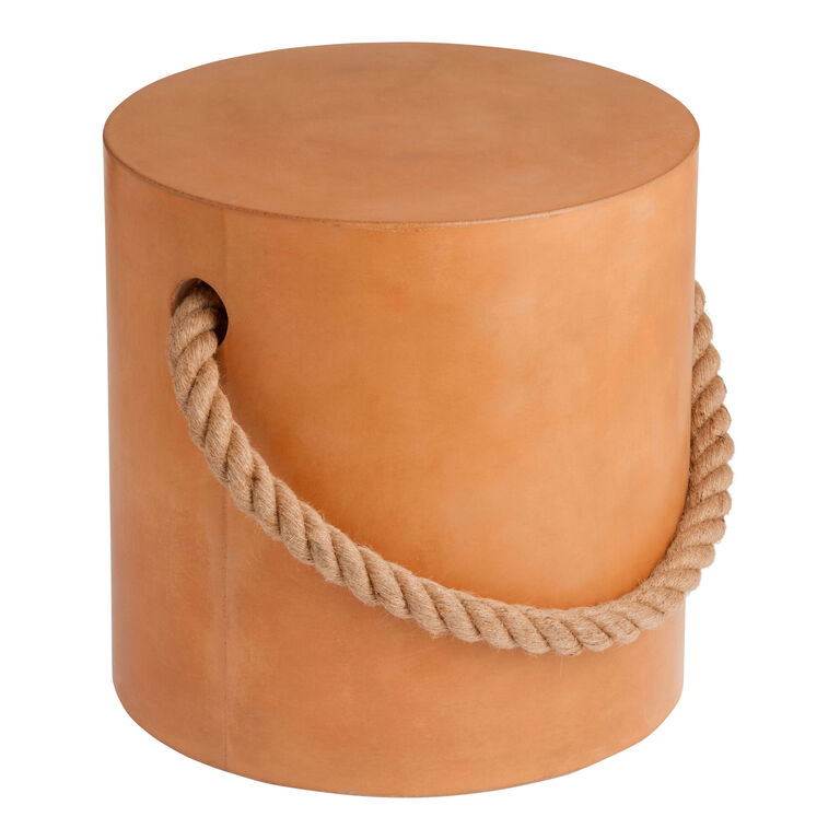 Harlow Cement And Rope Outdoor Accent Stool image number 1