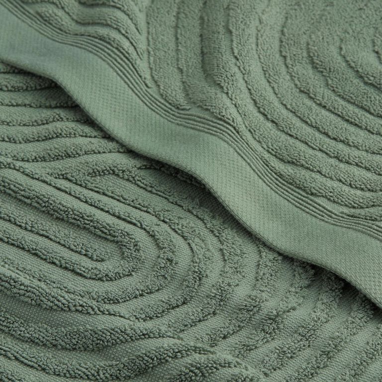 Laurel Wreath Green Sculpted Arches Hand Towel image number 4