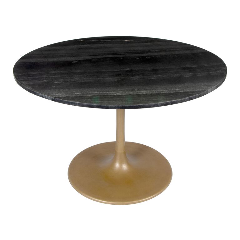 Bainbridge Black Marble Top and Gold Tulip Dining Table image number 1