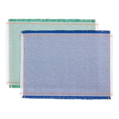 Chambray Woven Placemat With Fringe Set Of 4