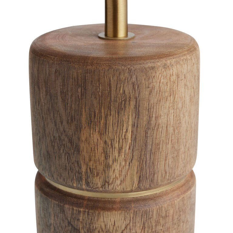 Vito Natural Wood Brass Inlay Column Table Lamp Base image number 3
