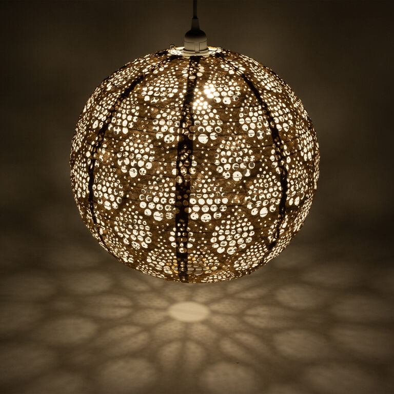 Round Dewdrop Fabric Lantern Pendant Lamp image number 7