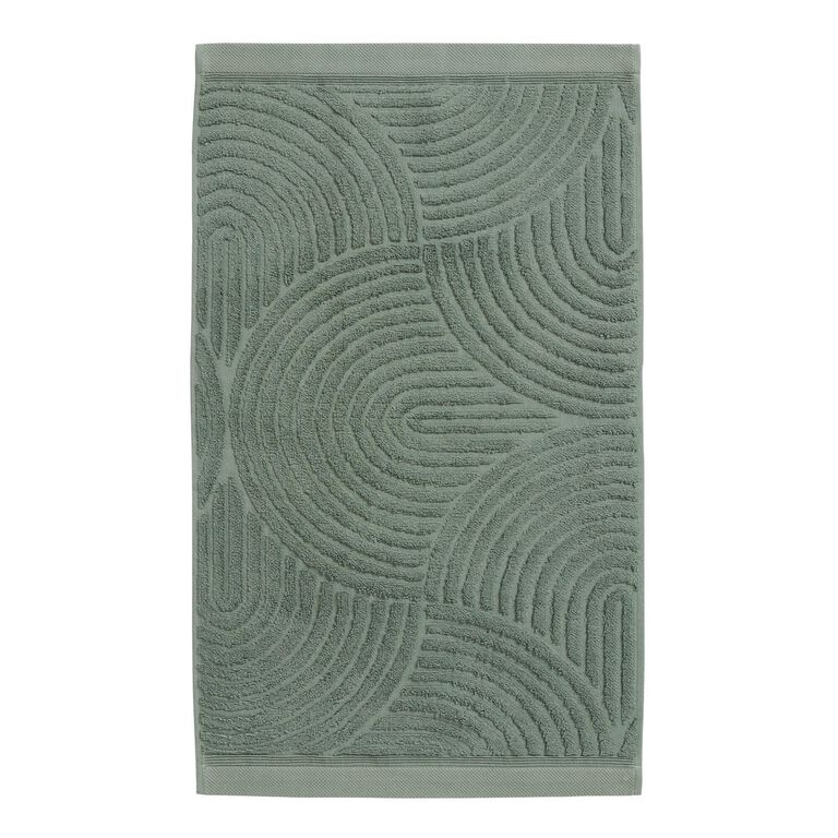 Laurel Wreath Green Sculpted Arches Hand Towel image number 3